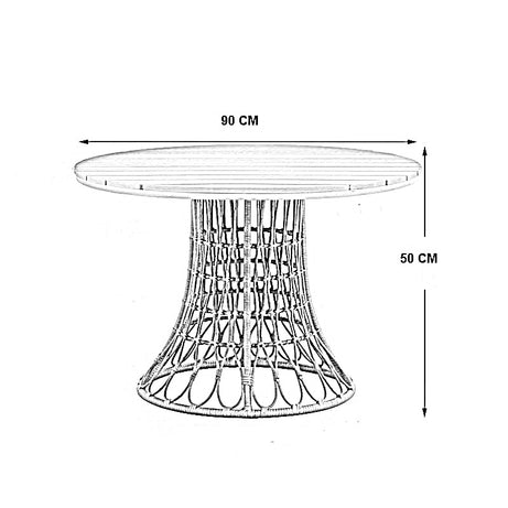 طقم سفرة خارجي ستيل و راتان، 5 قطع