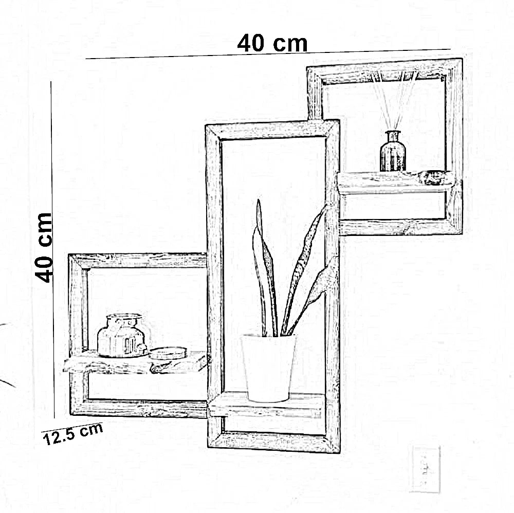 وحدة أرفف خشب موسكي، 40*12.5*40 سم