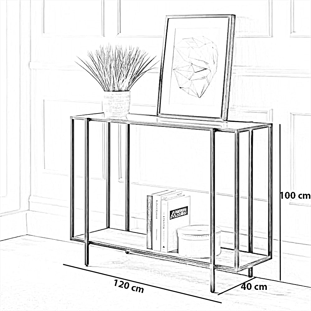 كونسول بسطح زجاج، 120*40*100 سم
