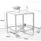 ترابيزة جانبية ستيل و زجاج، 40*40*60 سم
