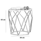 ترابيزة جانبية ستيل وزجاج، 50*50*60 سم