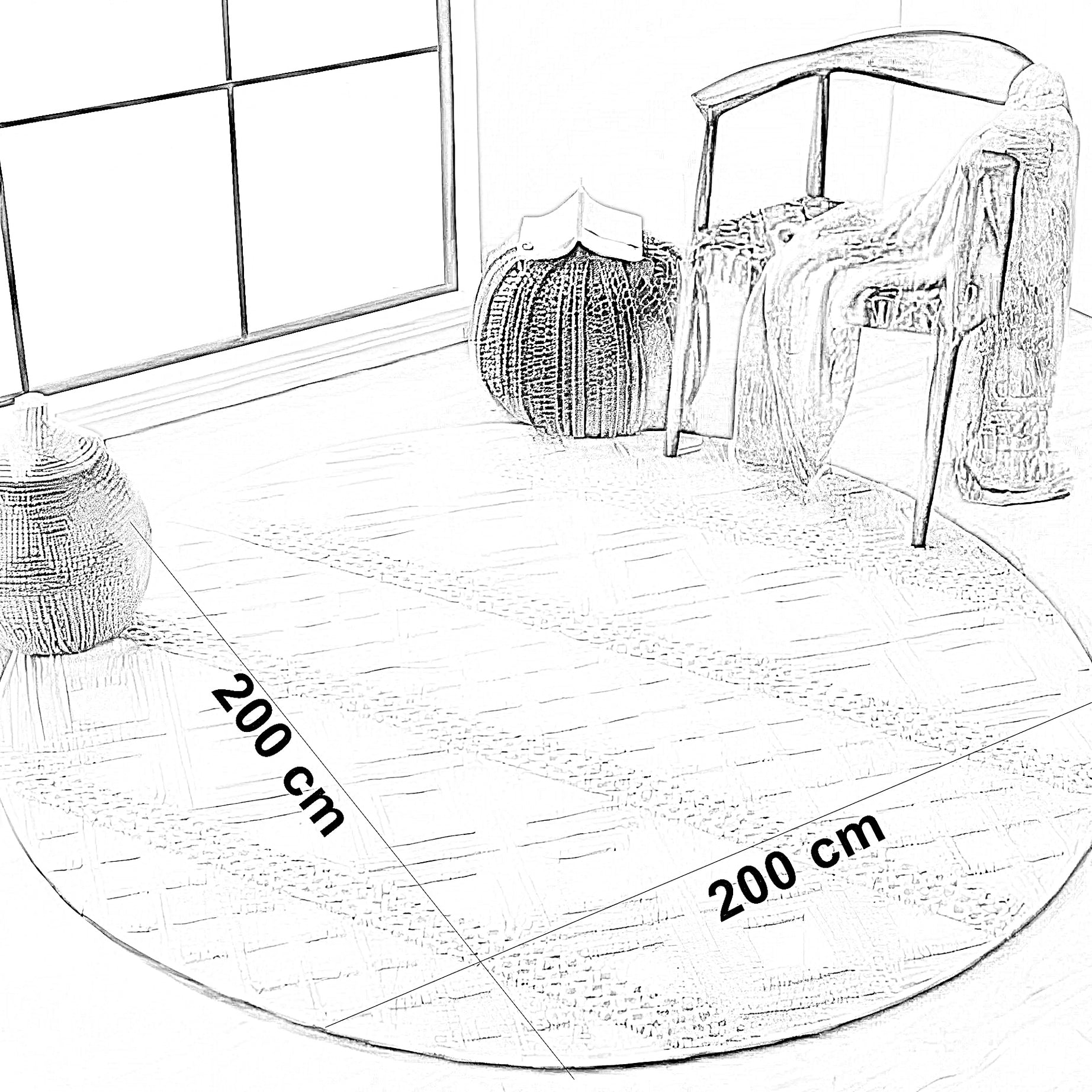 سجادة صوف، 200*200 سم