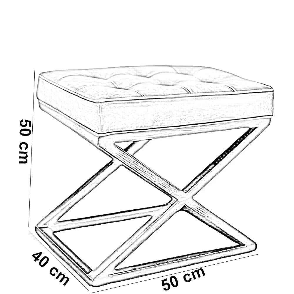 كرسي ستيل و جلد، 50*40*50 سم