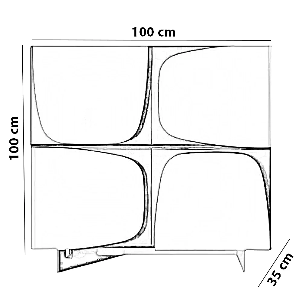 كوفي كورنر ام دي اف اسباني، 100*35*100 سم