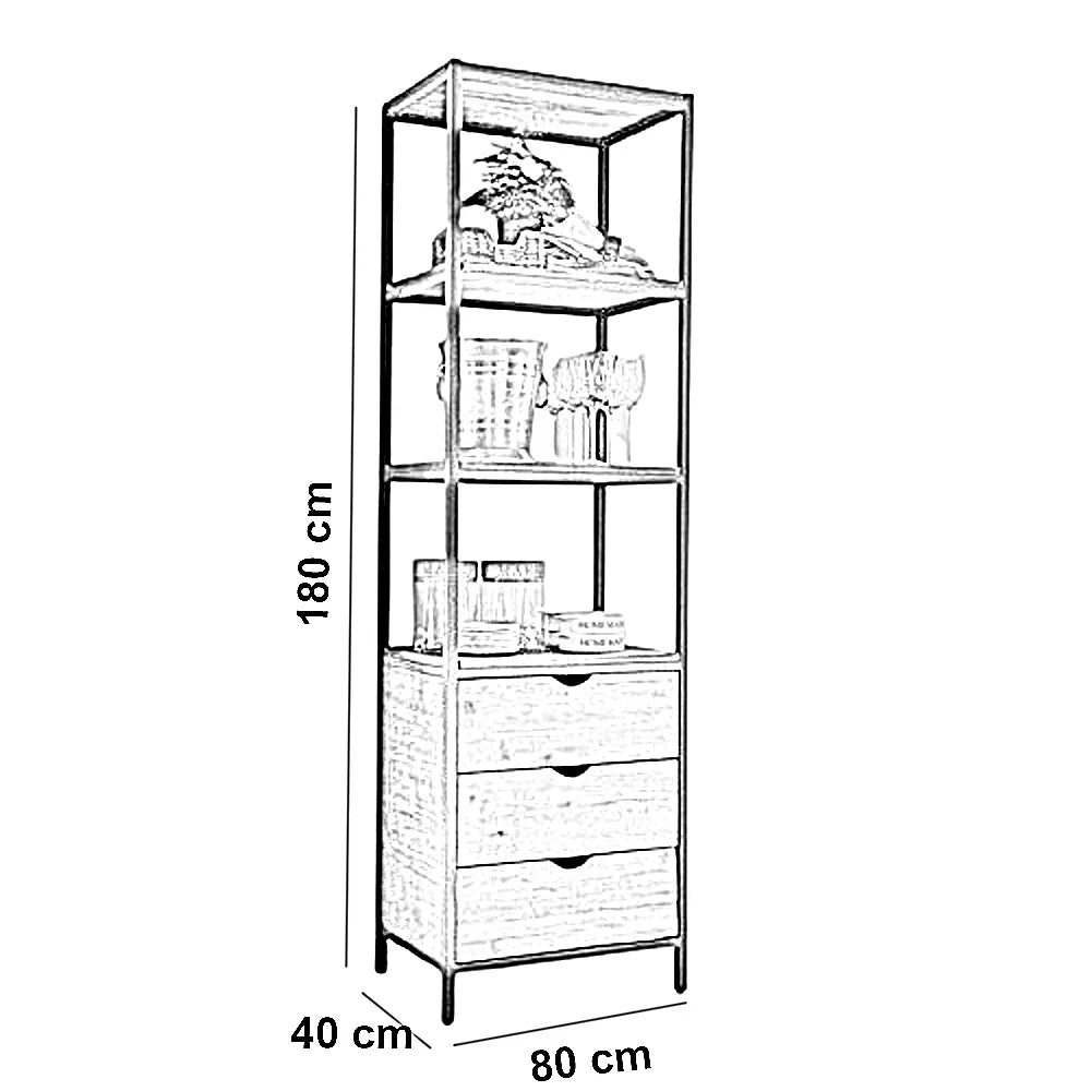 وحدة تخزين خشب ام دي اف، 80*40*180 سم