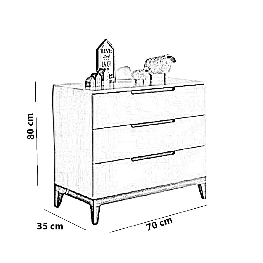 وحدة أدراج خشب كونتر و موسكي، 70*35*80 سم