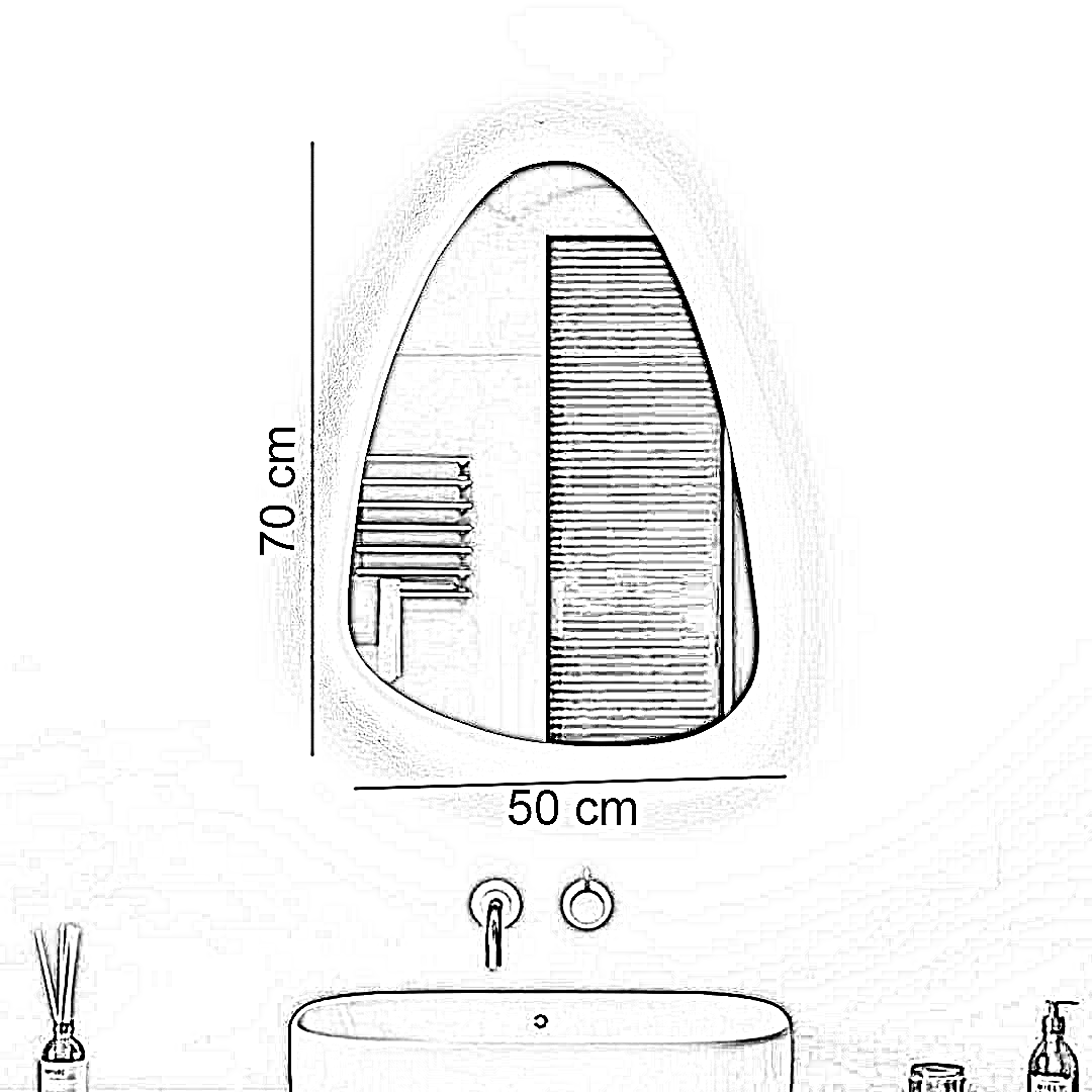 مرايا حمام بإضاءة، 50*70 سم