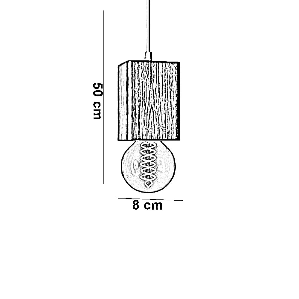 نجفة خشب طبيعي، 8*50 سم