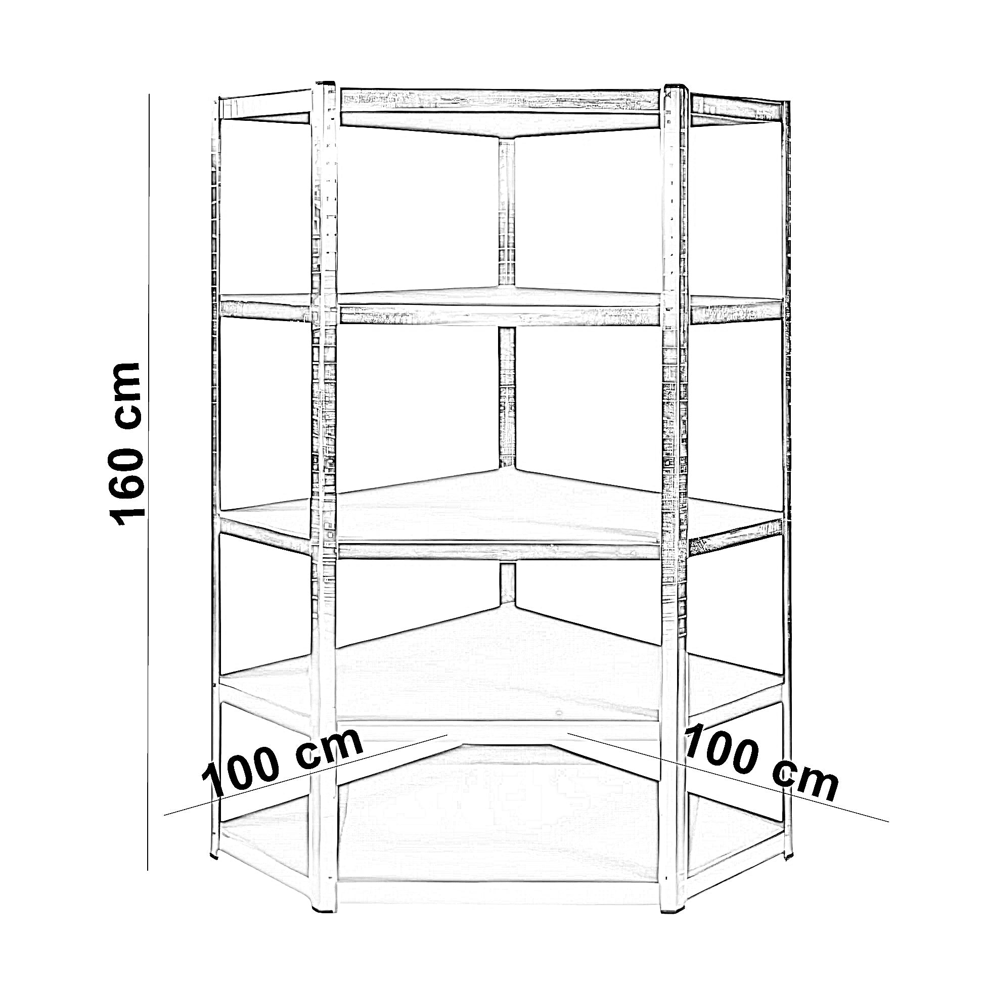 وحدة أرفف معدن، 100*100*160 سم