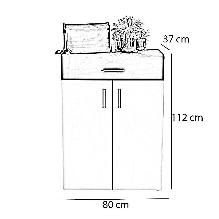جزامة خشب ام دي اف، 80*37*112 سم