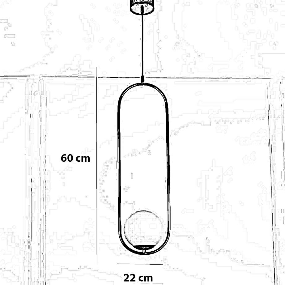 نجفة معدن، 22*60 سم