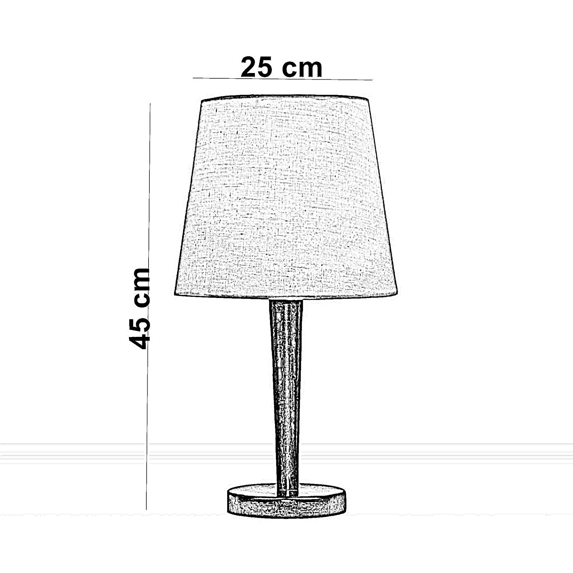 أباجورة خشب زان، 25*45 سم