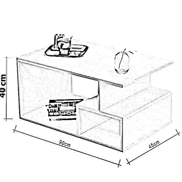 طقم ترابيزة تليفزيون مع ترابيزة قهوة، خشب ام دي اف - قطعتين