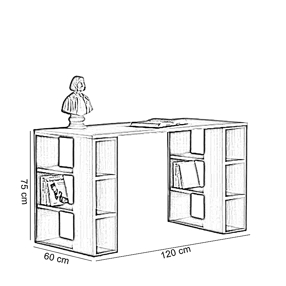 مكتب خشب ام دي اف، 120*60*75سم