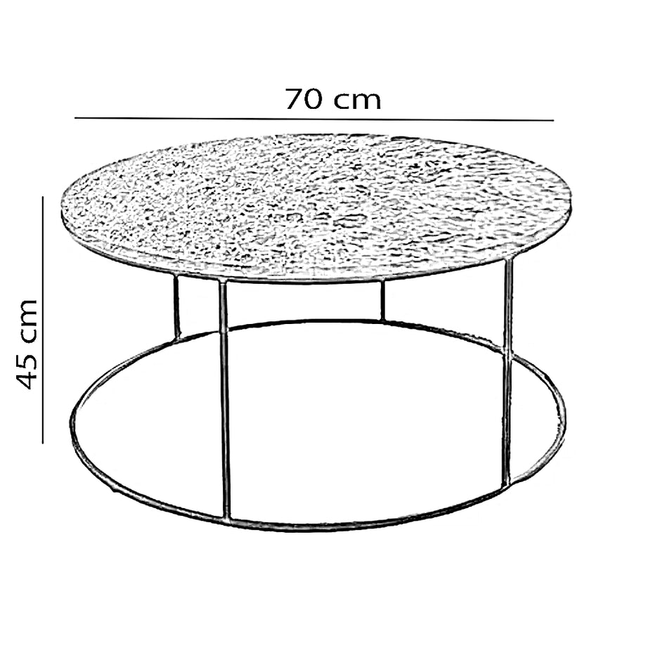 ترابيزة قهوة بسطح جرانيت، 70*45 سم