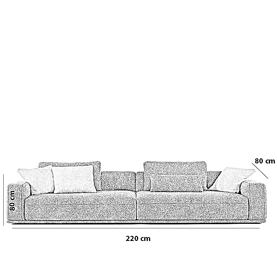 كنبة خشب زان، 220*80*80 سم