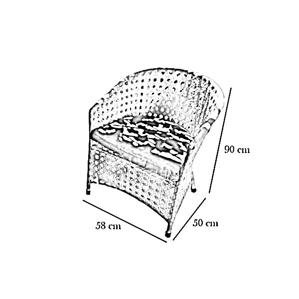 طقم للحدائق معدن و راتان، 3 قطع