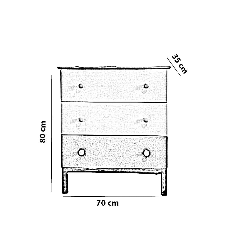 وحدة أدراج خشب كونتر وموسكي، 70*35*80 سم