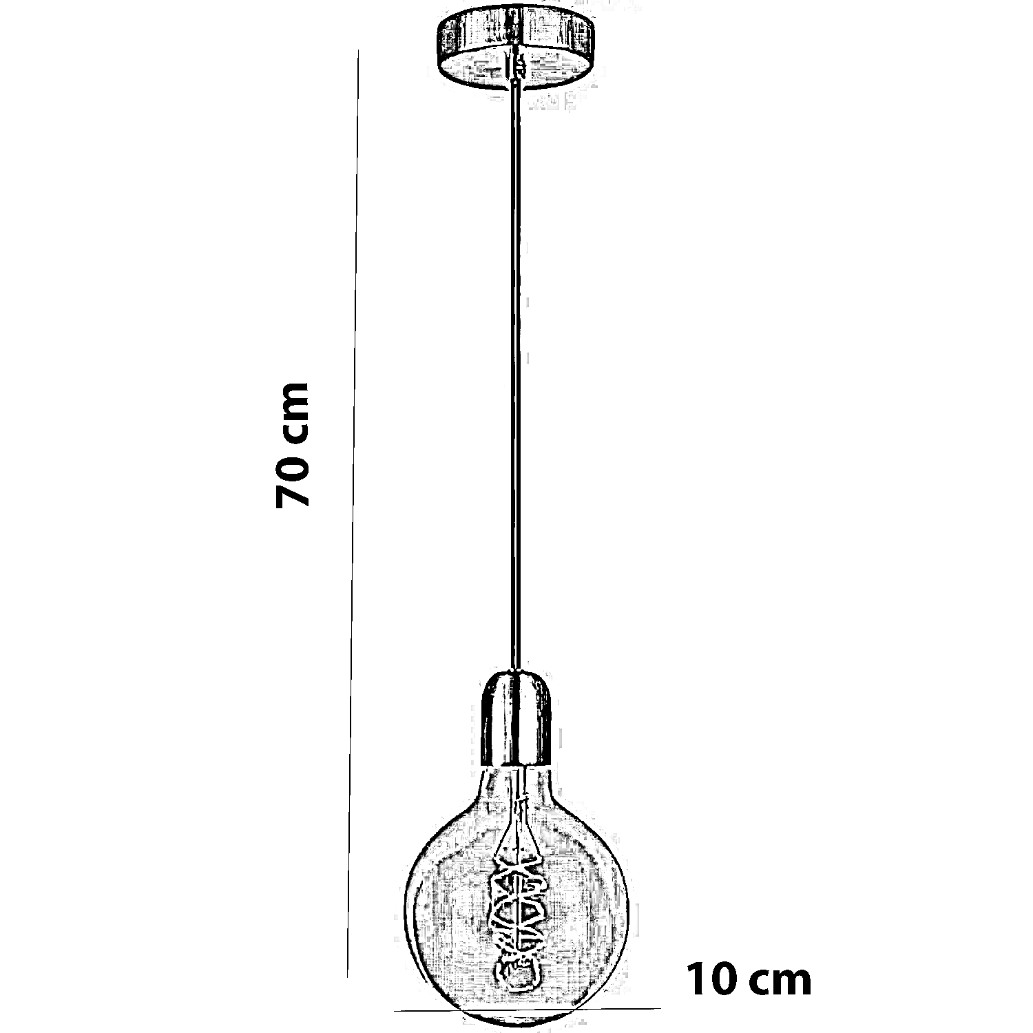 نجفة معدن، 10*70 سم