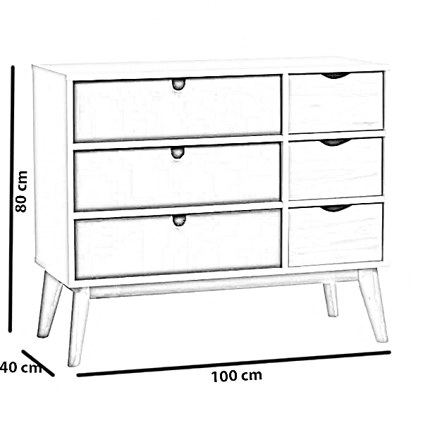 جزامة خشب ام دي اف اسباني، 100*40*80 سم