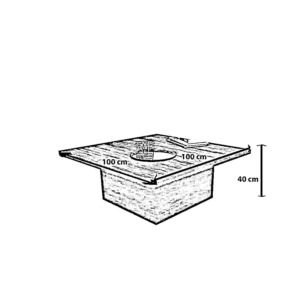 ترابيزة قهوة ام دي اف، 100*100*40 سم