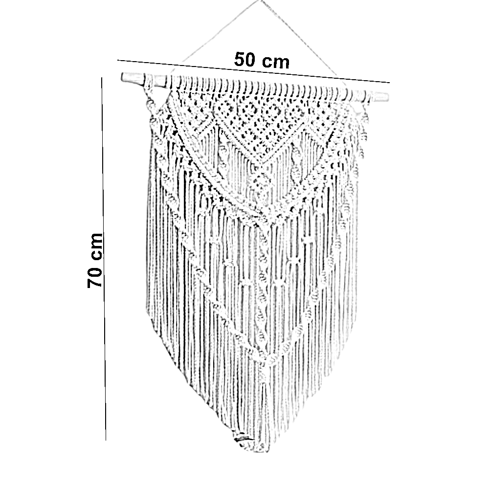 مكرمية حائط خشب، 50*70 سم
