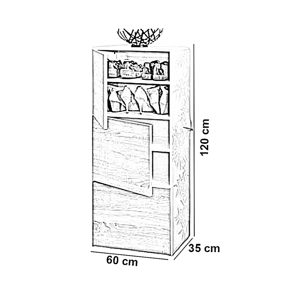 جزامة خشب ام دي اف، 60*35*120 سم