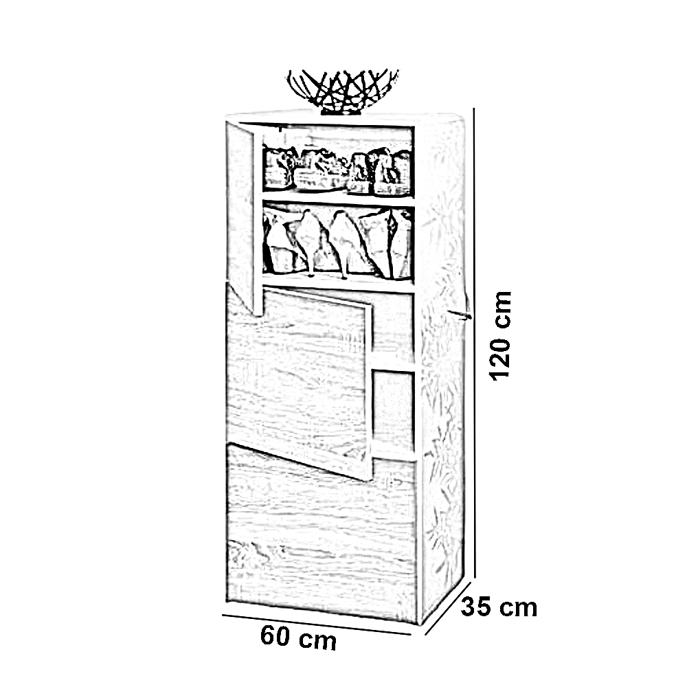 جزامة خشب ام دي اف، 60*35*120 سم