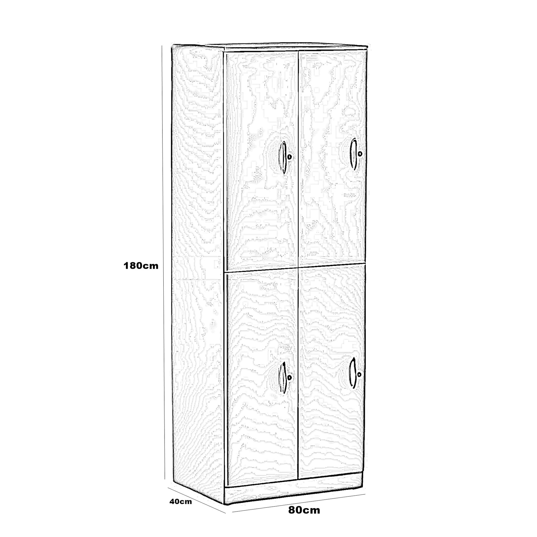 وحدة تخزين معدن، 80*40*180 سم