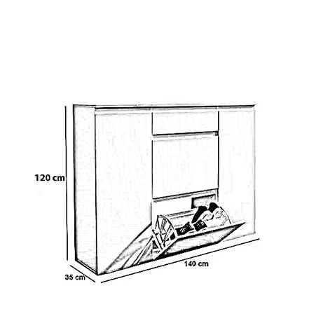 جزامة خشب ام دي اف اسباني، 140*35*120 سم