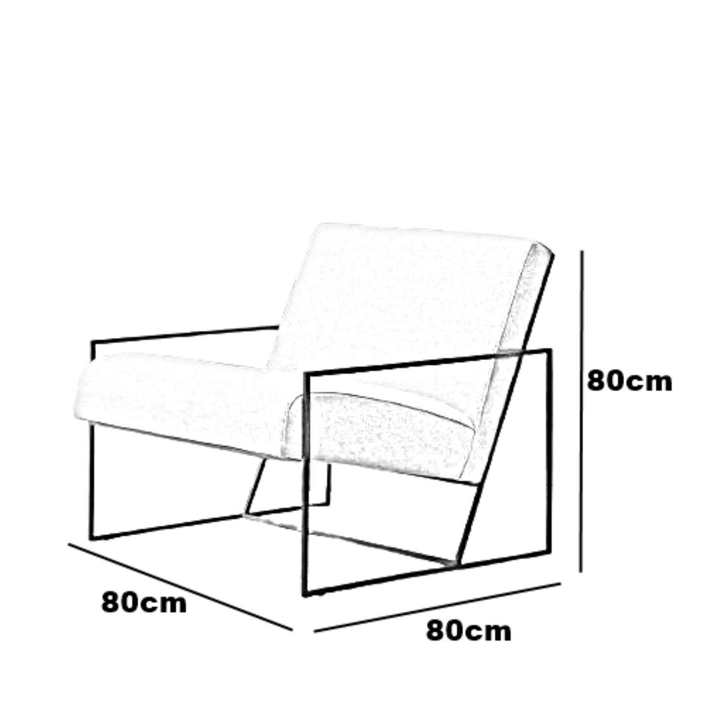 كرسي معدن، 80*80*80 سم