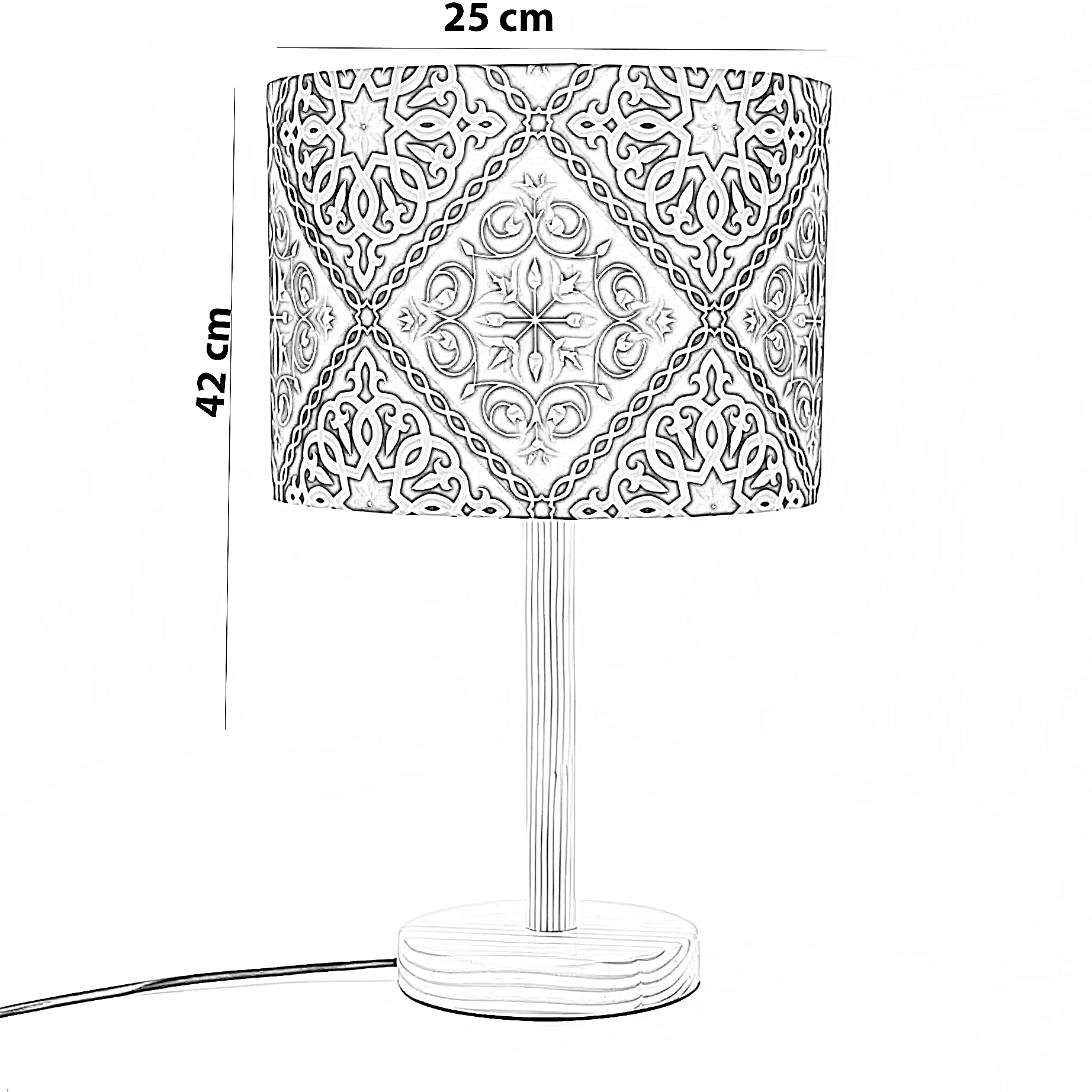 أباجورة رمضانية قماش، 25*42 سم