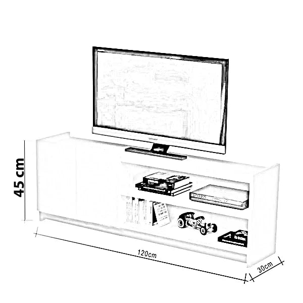 طقم ترابيزة تليفزيون مع ترابيزة قهوة، خشب ام دي اف - قطعتين