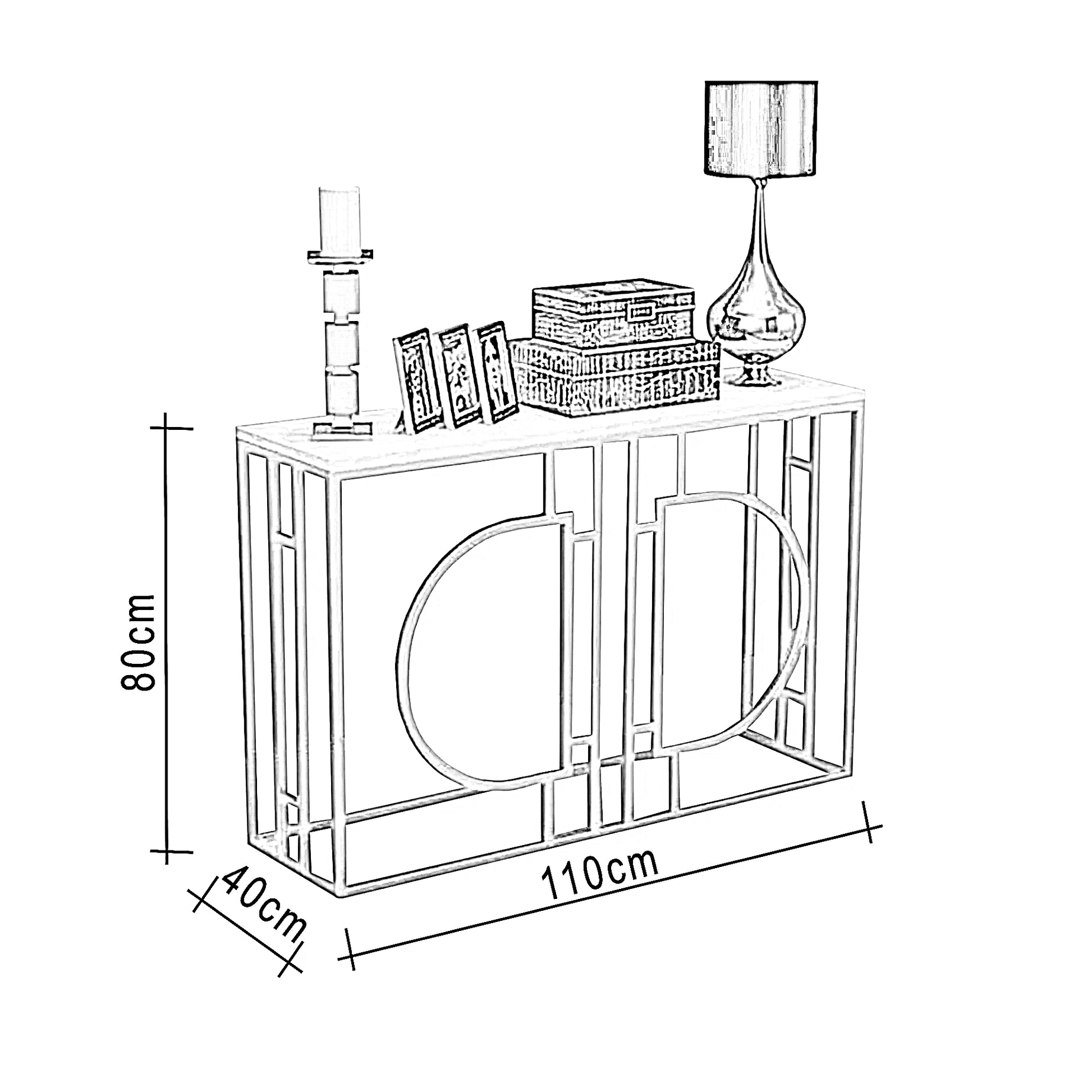 كونسول معدن، 110*40*80 سم
