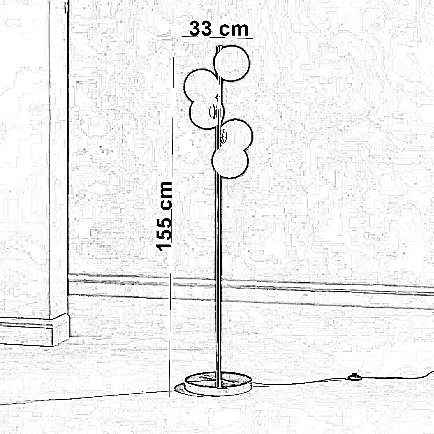 أباجورة أرضية، 33*155 سم