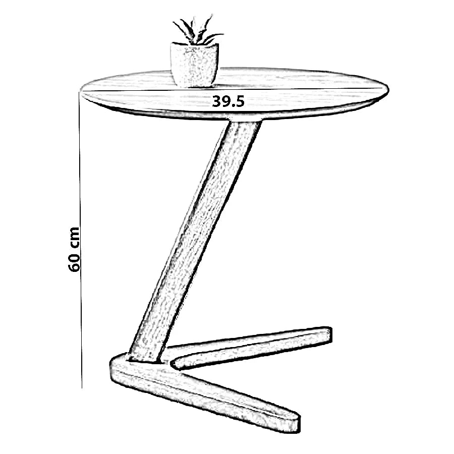 ترابيزة جانبية خشب كونتر وموسكي، 39.5*60 سم