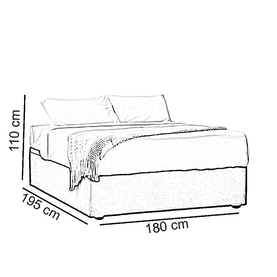 سرير سوبر كينج خشب كونتر، 180*195*110 سم