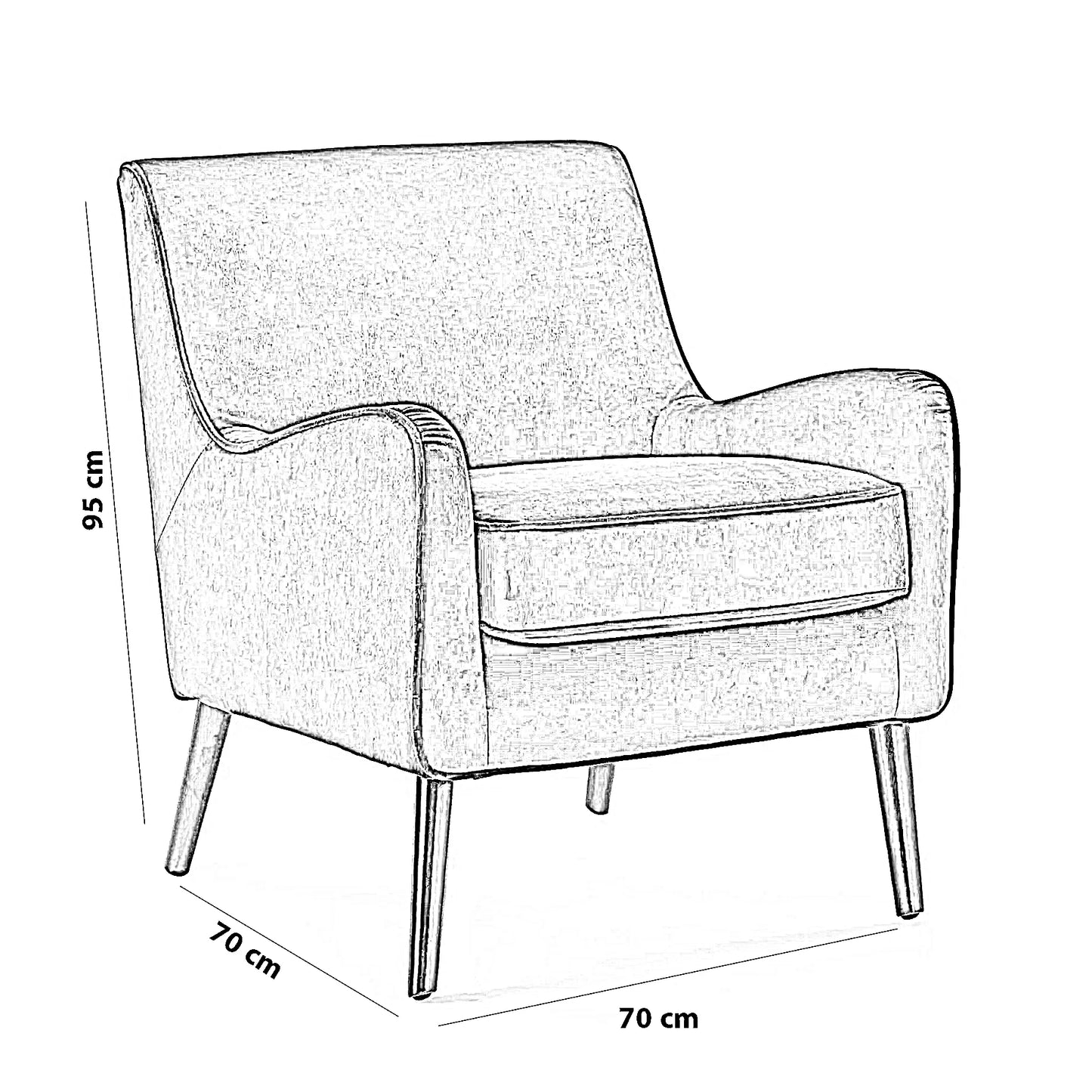 كرسي خشب زان، 70*70*95 سم