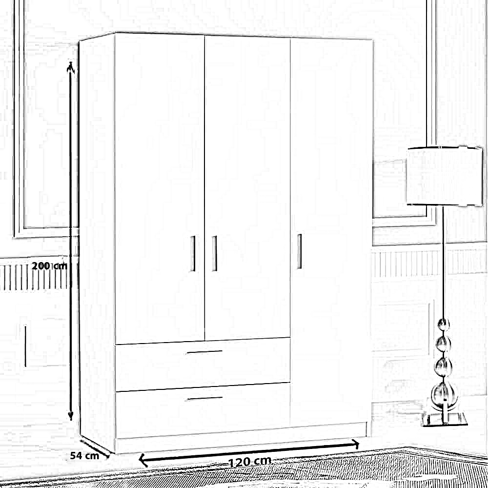 دولاب خشب ام دي اف أسباني، 120*54*200 سم