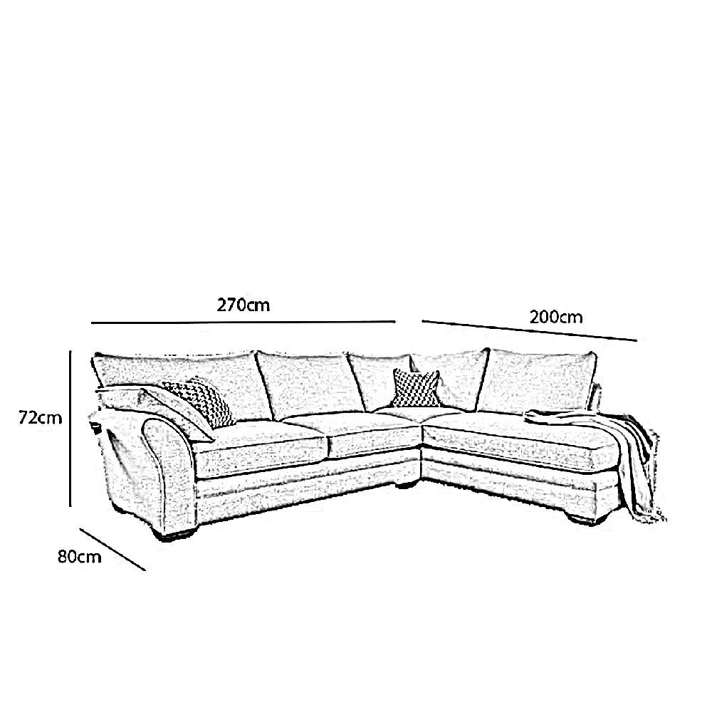 ركنة خشب زان، 270*200*72 سم