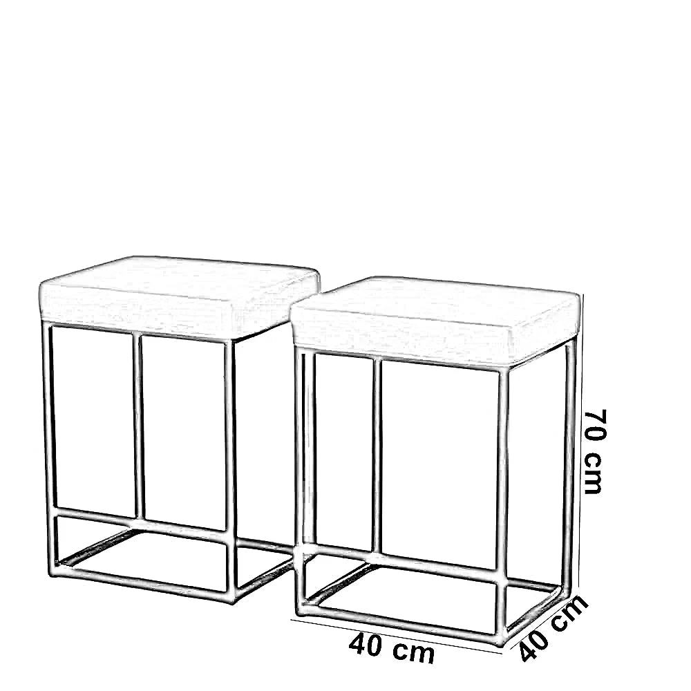 كرسي بار ستيل و جلد، 40*40*70 سم