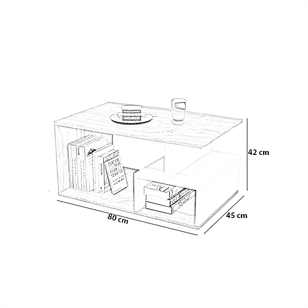 ترابيزة قهوة ام دي اف، 80*45*42 سم