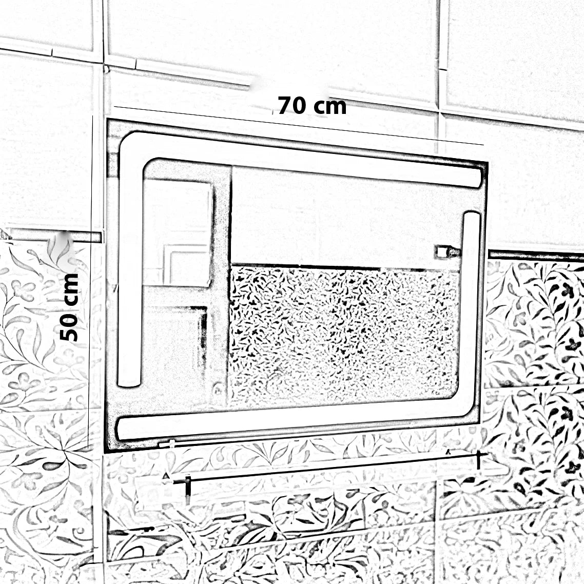 مرايا حائط، 70*2*50 سم