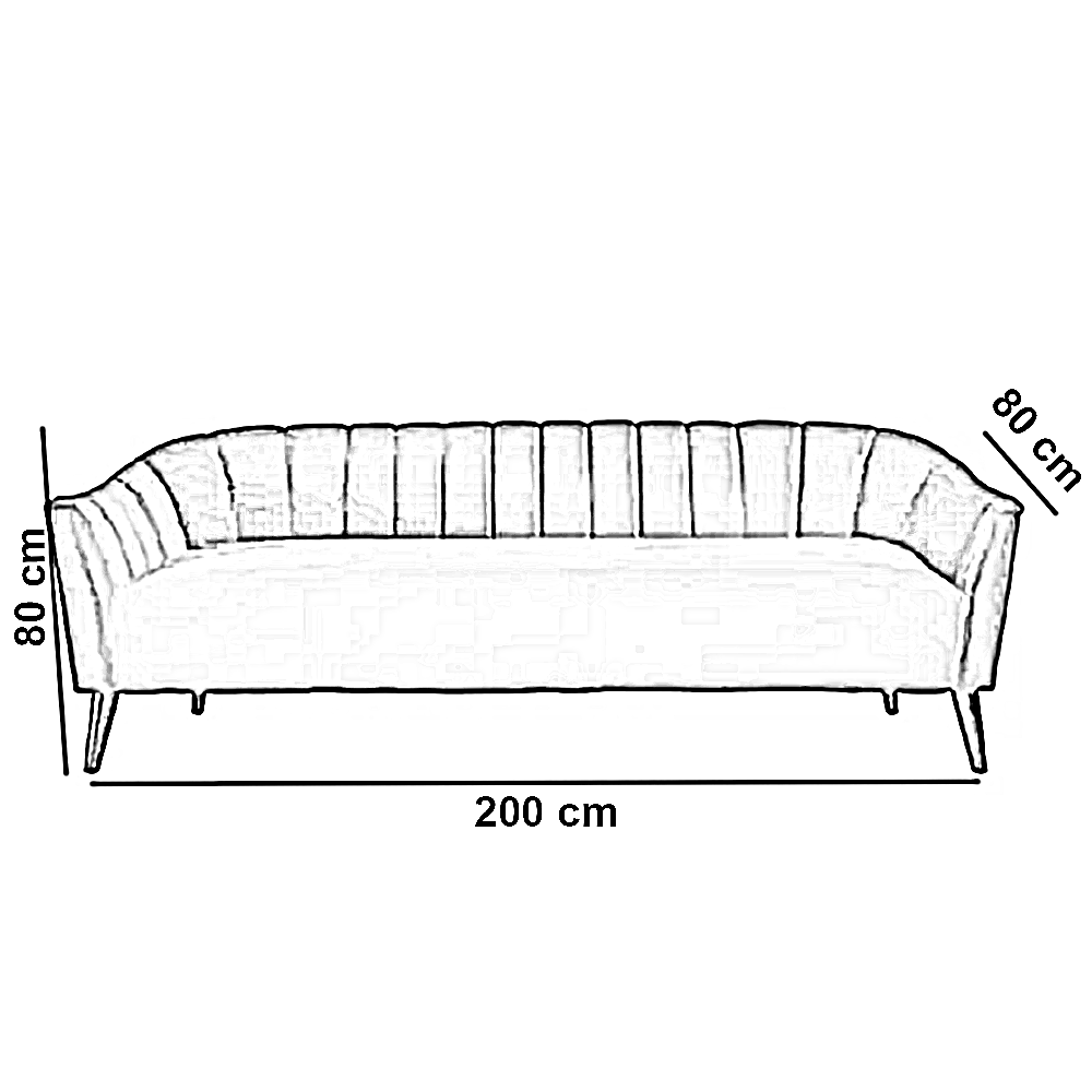 كنبة خشب زان أحمر، 200*80*80 سم