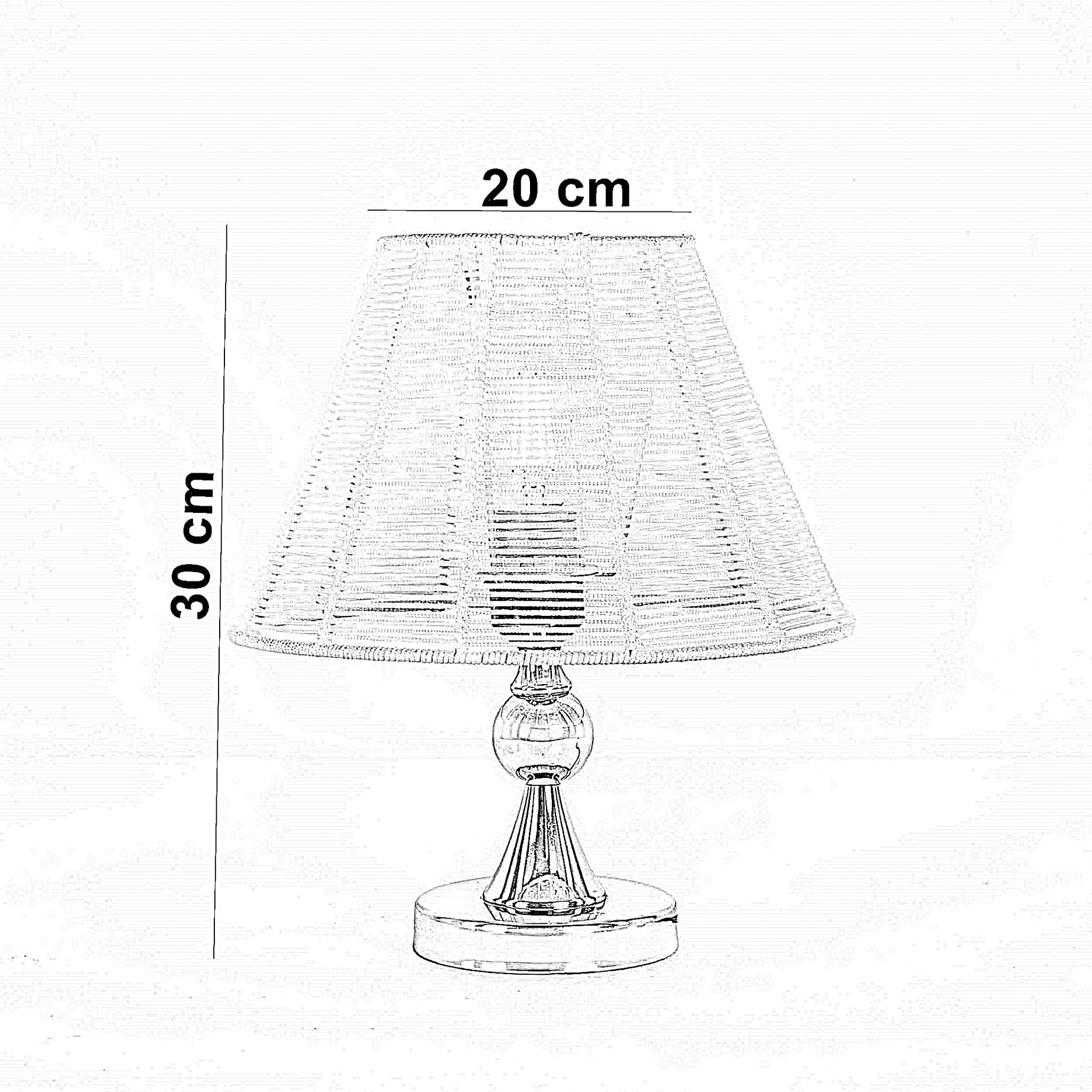 أباجورة معدن، 20*30 سم