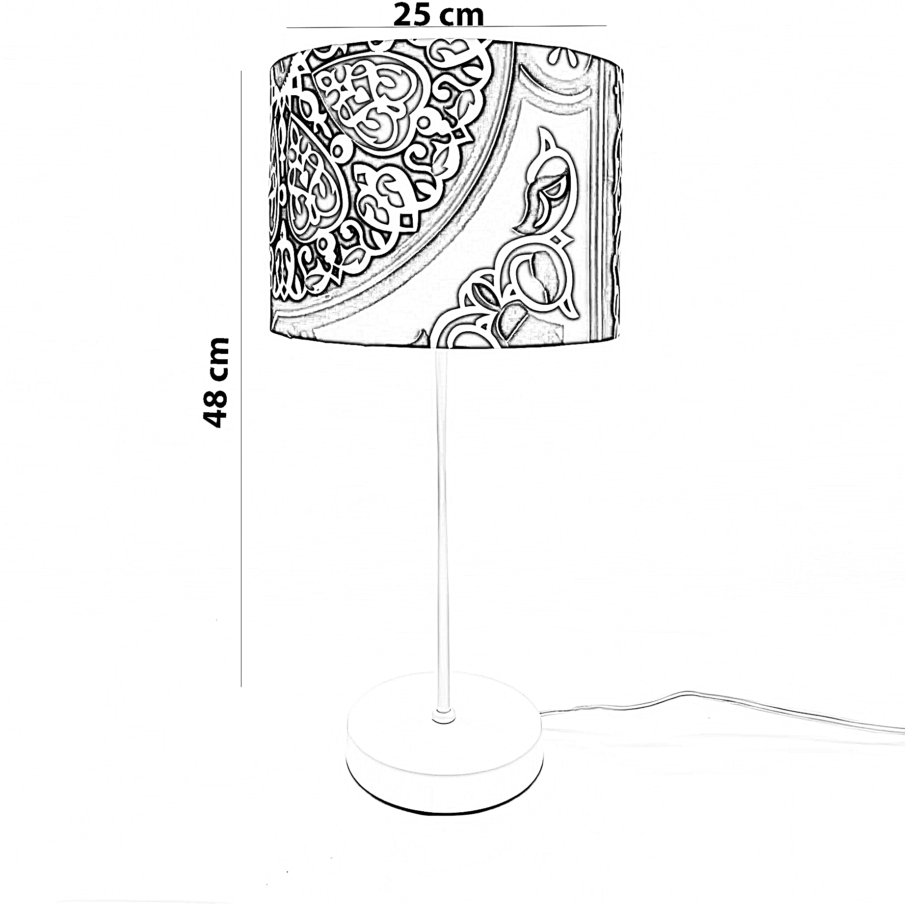 أباجورة رمضانية قماش، 25*48 سم