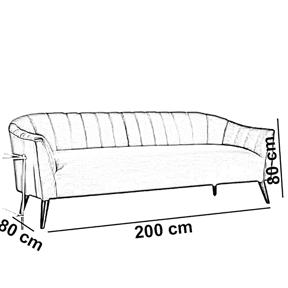 كنبة خشب زان أحمر، 200*80*80 سم