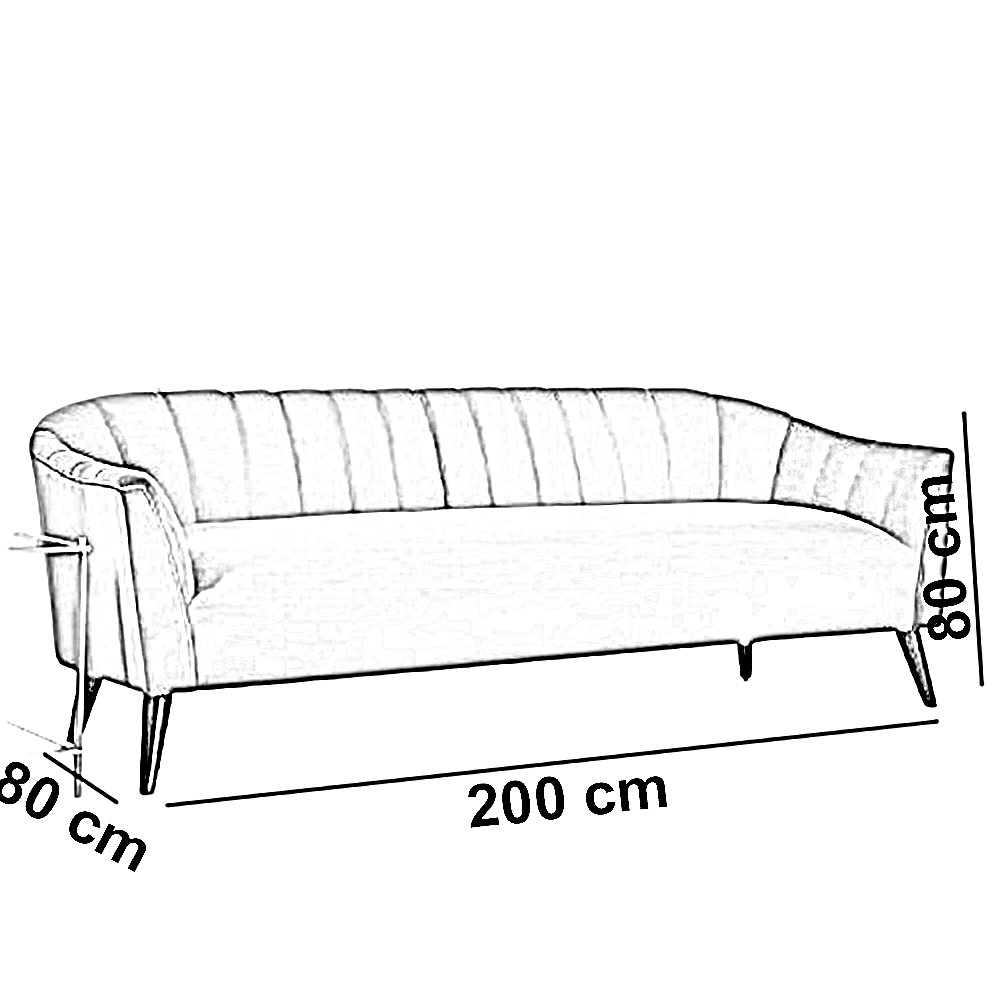 كنبة خشب زان أحمر، 200*80*80 سم