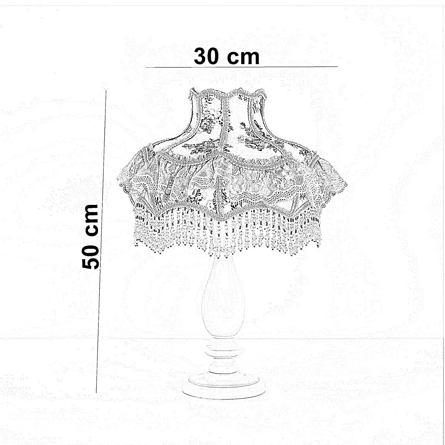 أباجورة خشب زان، 30*50 سم