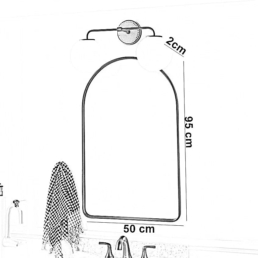 مرايا حائط بإطار خشب ام دي اف، 50*2*95 سم